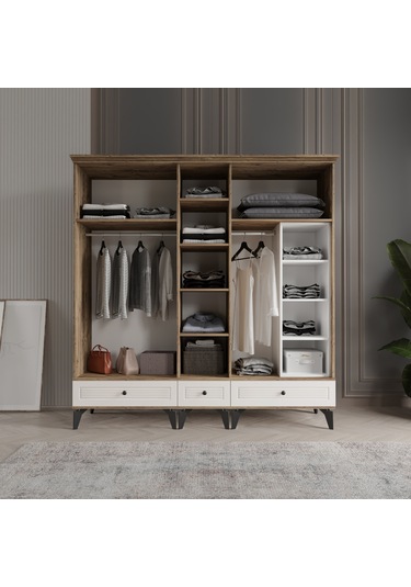 Beenal Nisa 5 Kapaklı Gardırop Dolap 200cm Atlantik Çam - Aytaşı