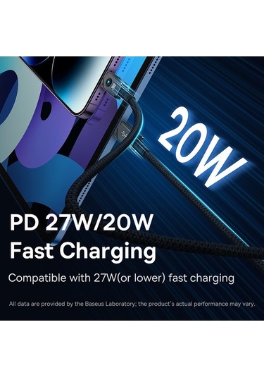 Pazly Veri Uzunluk:2m Type-c Seri Şarj Pin Kırılmaz Kablosu, Hızlı Baseus 8 20w - Ei