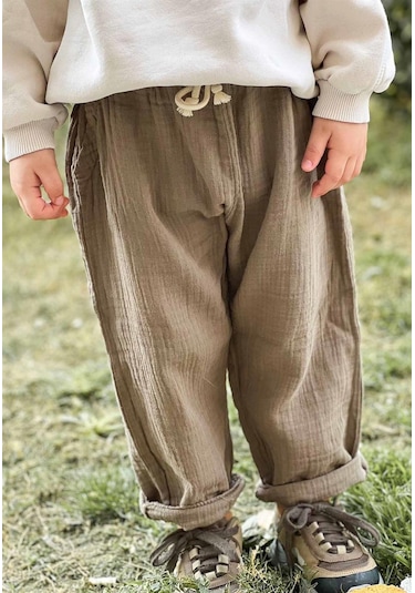 Cigit Müslin Pantolon 1-7 Yaş Koyu Bej Bej