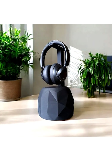 Geometrik Tabanlı Kulaklık Standı Modern Masaüstü Askılık