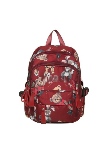 Yeni Stil Kolej Ve Lise Öğrencisi Ayı Baskılı Sırt Çantası 2s1cn8 Kırmızı