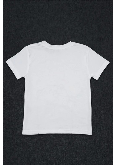 Kız Çocuk Beyaz Monna Rosa Eğlenceli Ayıcık Detaylı Yazlık Tişört Beyaz