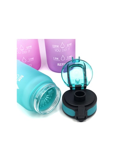 Skycity 1000ml Tritan Materyal Spor Su Böceği, Zıplayan Kapak Ve Emme Ağızlı, Günlük Sulama İçin Taşınabilir, Mavi-mor Renkli MAvi