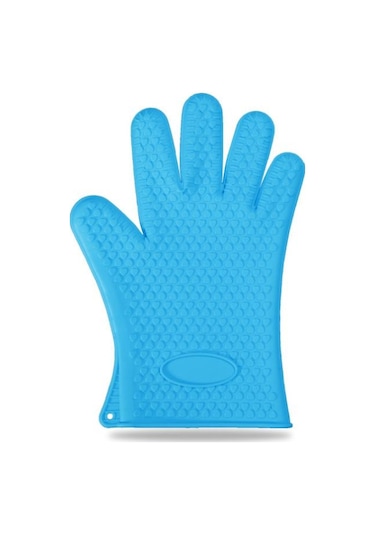 Mavi 1 Çift Pişirme Araçları Beş Parmak Kalp Silikon Eldiven Mik Eldivenleri Haşlanma Önleyici Isıya Kapaklar&Aksesuarlar 56514467