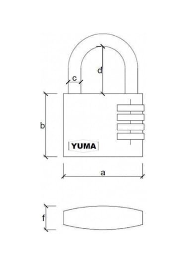 Yuma Enka705 3 Basamaklı  Şifreli Pirinç Asma Kilit 30 MM