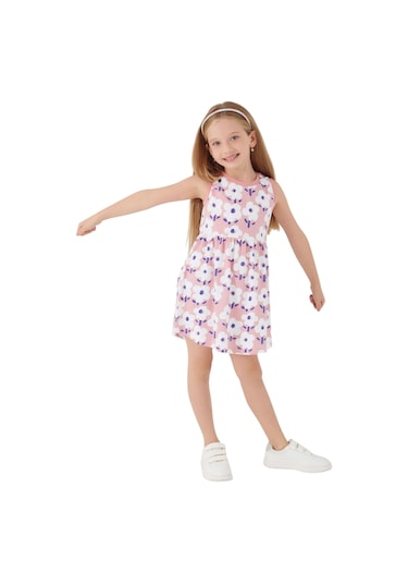 Rolypoly Florals Kız Çocuk Elbise Pembe