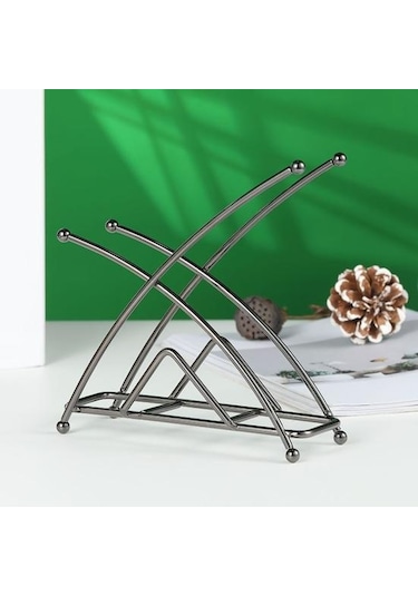 Soğuk Siyah Ayakta Metal Doku Tutucu Geometrik Ağır Demir Yemek Masası Kağıt Havlu Peçete Klip Dağıtıcı Organizatör Ev Otel Mutfak Malzemeleri