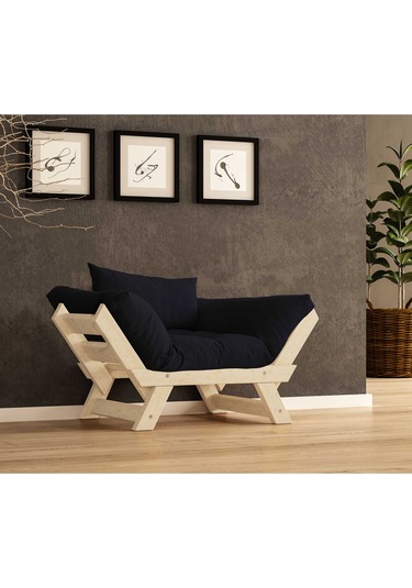 Woodesk Adalar Masif Natural-siyah Renk Berjer Cpt8149-140 Siyah