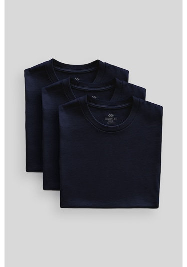 Tommylife Standart Fit Basic O Yaka 3lü Paket Lacivert Erkek T-shirt 87911 Lacivert