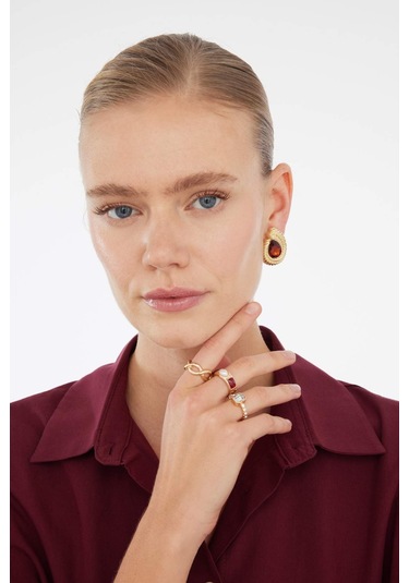 Defacto Kadın 3lü Taşlı Gold Yüzük E1452axnskr1 Gold