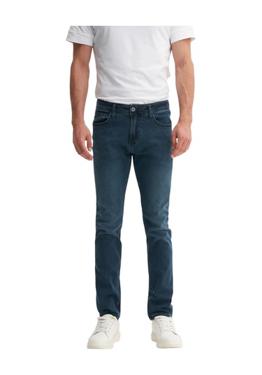 Cazador Parker Normal Bel Extra Slim Fit Dar Paça Jean Pantolon-03580 Mavi