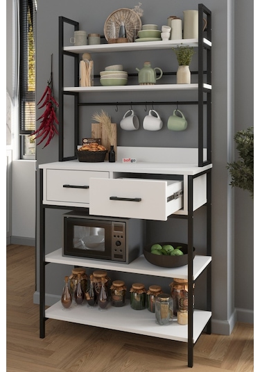 Bofigo Mutfak Standı 2 Çekmeceli 5 Raflı Kahve Köşesi Mutfak Rafı Mutfak Bangosu Vietnam Beyaz Bofigo Mutfak Standı 2 Çekmeceli 5 Raflı Kahve Köşesi Mutfak Rafı Mutfak Bangosu Vietnam Beyaz
