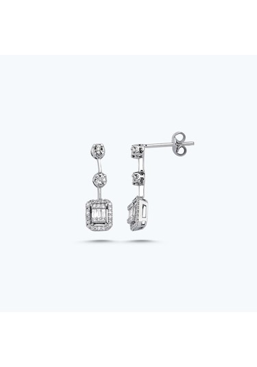 Altınbaş Pırlanta Baget Küpe Esd1509-14k