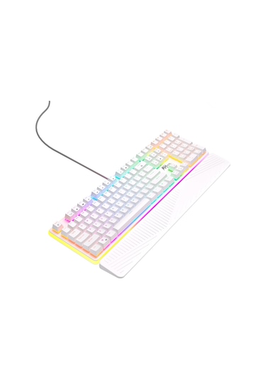 Royal Kludge Rk918 Red Switch Beyaz Pbt Rgb Kablolu Us Gaming Mekanik Klavye