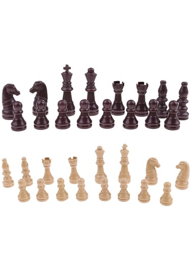 Homyl 16 Adet Yedek Plastik Satranç Taşları / Takımı Oyuncak Bej