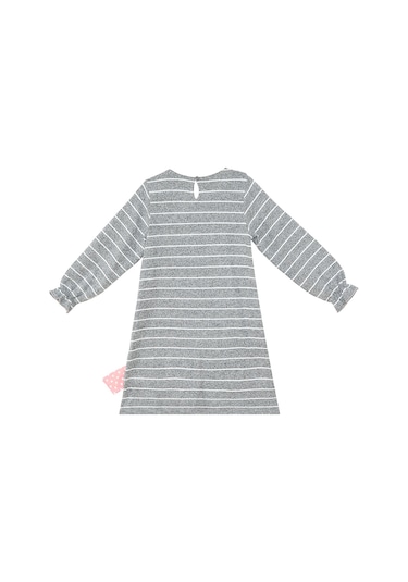 Denokids Ayıcık Kız Çocuk Çizgili Elbise Renkli Çok Renkli