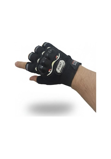 Unisex Korumalı Yarım Bisiklet Motorsiklet Eldiveni Parmaksız