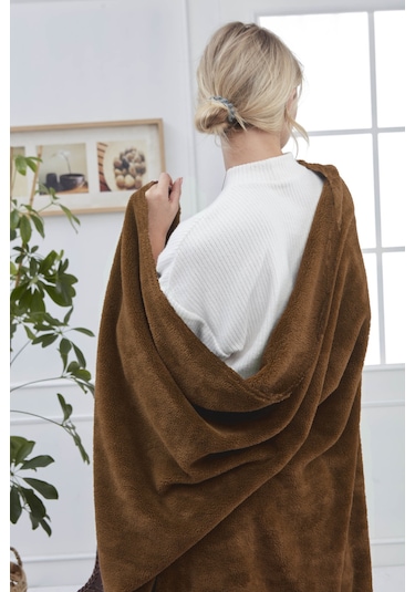 Deluxe Wellsoft Tv Battaniyesi Kahverengi Tek Kişilik Battaniye 150x200 Cm