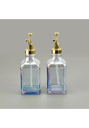 Perotti Pablo Lüsterli 2'li Cam Sıvı Sabunluk - Şeffaf / Sarı - 500 Ml Şeffaf / Sarı Sarı - Şeffaf