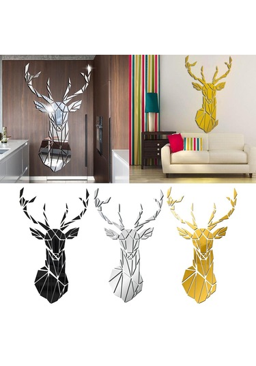 Suntek Akrilik Geyik Ayna Fayans Duvar Sticker Çıkartması Ev