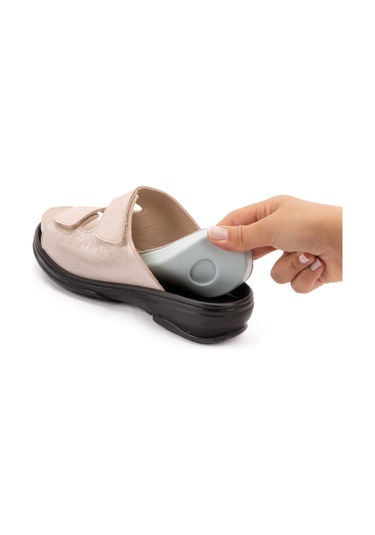 Mix Brand Kadın Hakiki Deri Değişebilen Tabanlıklı Anatomik Terlik Simli Açık Pembe