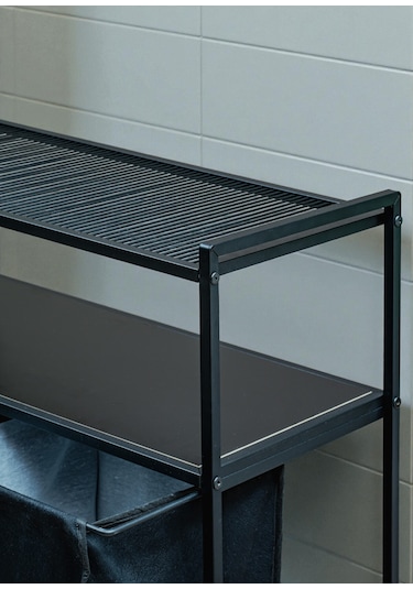 Dekoratif Kirli Sepetli Banyo Dolabı 2 Raflı 2 Bölmeli Çamaşır Sepeti Banyo Düzenleyici Organizer Siyah Dekoratif Kirli Sepetli Banyo Dolabı 2 Raflı 2 Bölmeli Çamaşır Sepeti Banyo Düzenleyici Organizer Siyah