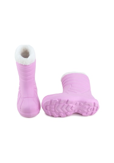 Gezer Kız Çocuk Kışlık Boğazdan Peluşlu İçi Sıcak Astarlı Su Geçirmez Yağmur Kar Bot Çizme Pembe