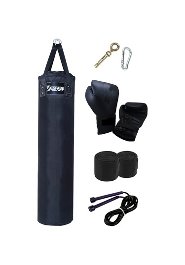 Desfabe Pds 120x30cm Kolonlu Kum Torba+askı+eldiven+bandaj+ip Siyah