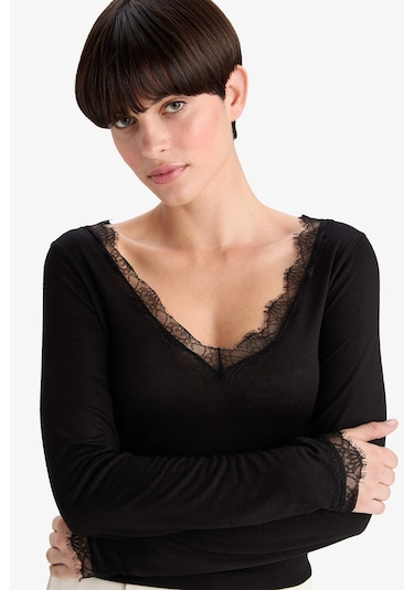Defacto Modal Kaşmir Yumuşak Dokulu Dantelli Uzun Kollu Üst-fall İn Love F3168ax25aubk81 SIYAH Defacto Modal Kaşmir Yumuşak Dokulu Dantelli Uzun Kollu Üst-fall İn Love F3168ax25aubk81 SIYAH