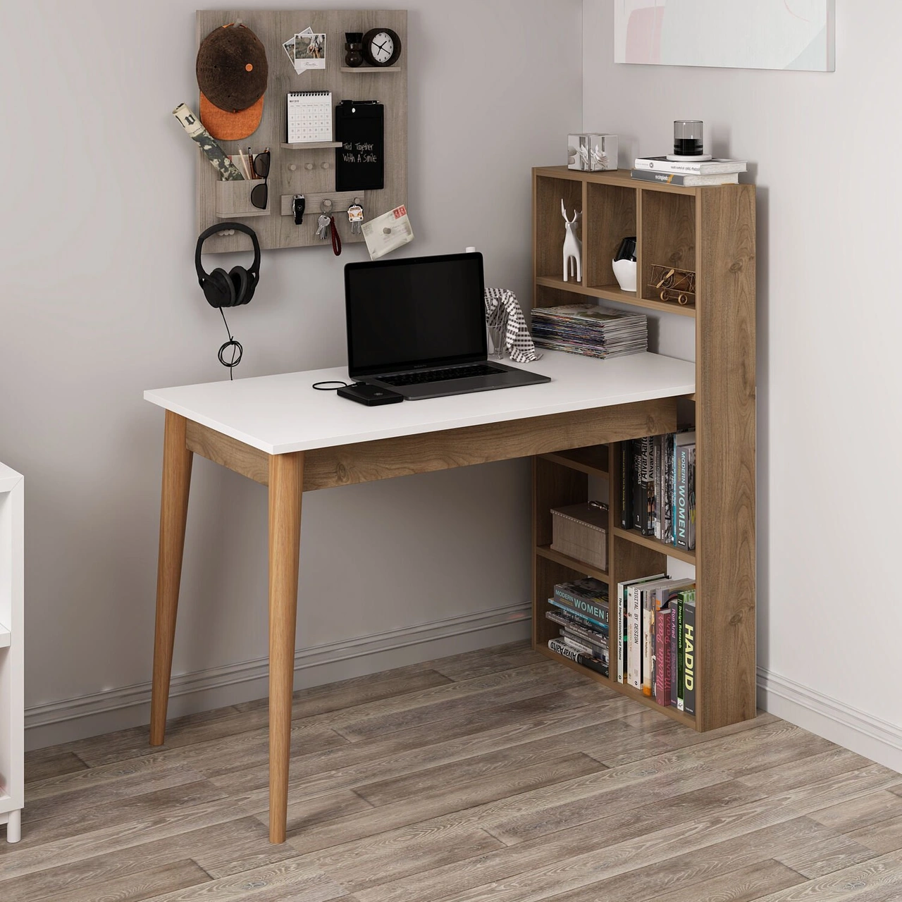 Calvia Çalışma Masası - Beyaz/rahle Çok Renkli