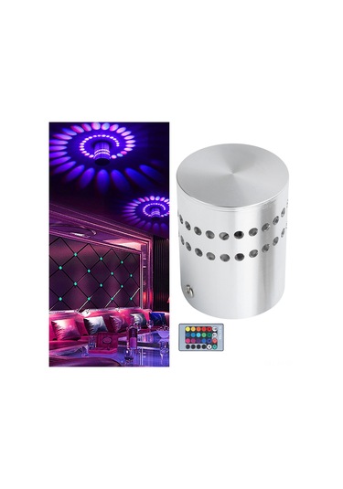 Shineyee Rgb Renkli 3w Led Spiral Duvar Lambası, 24 Tuşlu Kumanda, Aluminium Gövde, Ev/bar Dekorasyonu, Ac 85-265v Diğer