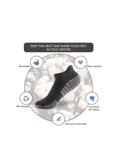 Youmex 6 Çift Koyu Gri Outdoor Çorap: Yürüyüş, Koşu, Dağcılık İçin Yumuşak, Nemi Emici, Dayanıklı Koyu Gri