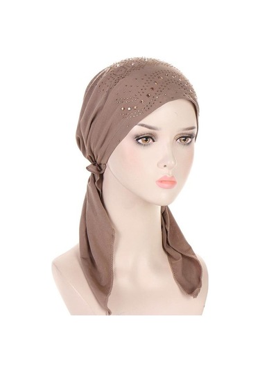 Novahub İslami Türban Kadınlar İçin Pembe Elastik Başörtüsü Wrap Şapka Kaput Kadın Türban Kapakları Moda Kadınlar İçin Şapka Pembe