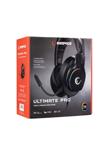 Rampage RG-X19 Ultimate Pro 7.1 Surround Mikrofonlu RGB Oyuncu Kulaklığı