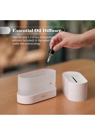 Neevoyu Siyah Usb 7 Renkli Ateş Işıklı Aromaterapi Nemi Makinası - Otomatik Kapanma Özelliği İle Ev Odası Nemlendirici Ve Aroma Dağıtıcı