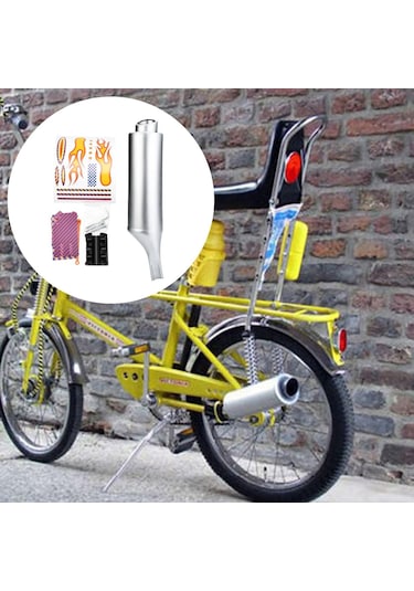 Suntek Bisiklet Turbo Ses Efektli Yuvarlak Susturucu Egzoz Gümüş