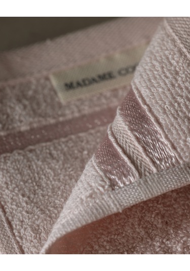 Maynor Bordürü Floşlu 2'li %100 Pamuk El Havlusu - Pudra 8684427114391 Pudra