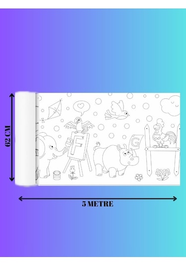 Harfleri Öğreniyorum Boyama Kağıdı 5 Metre