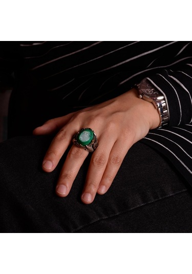 925 Ayar Gümüş Yüzük Doğal Druzy Kuvars Mavi Gümüş