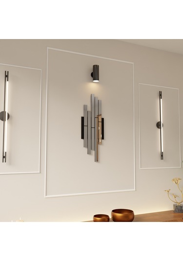 Dekoratif Pleksi Aynalı Minimal Duvar Süsü Gümüş