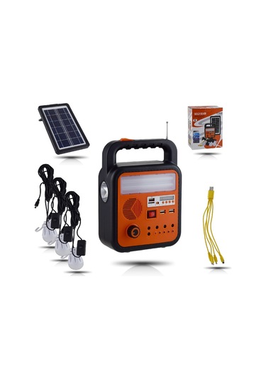 Gold Silver Gs - 902p Şarjlı Solar Fener Bluetooth Siyah