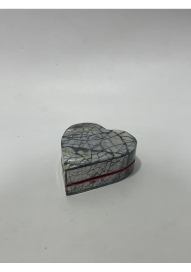 Sedef Kaplama Kalp Model Kadife Hediye Kutusu Küçük-model 1