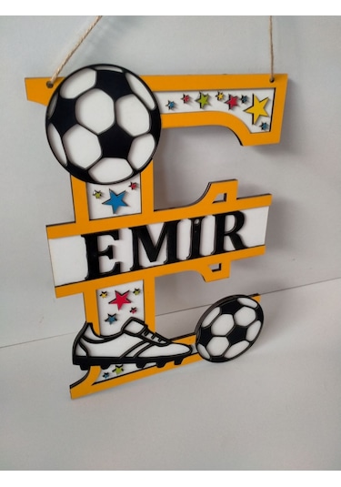 Kişiye Özel Çocuk Odası Kapı Süsü Turuncu - Beyaz