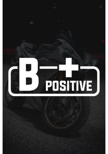 B+ Pozitif Kan Grubu Sticker - Oto Sticker - Araba Sticker - Motor Sticker - 11,5cm X 5cm - Beyaz