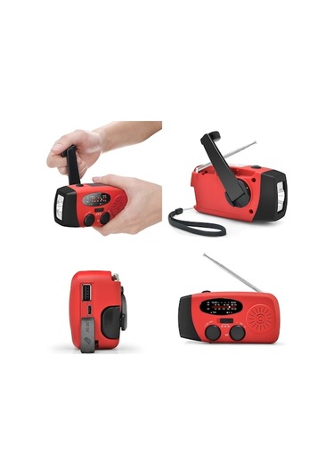 Tongxida Md-088 Kamp Feneri: Solar+dinamo+usb Şarj, Kırmızı, Yüksek Kapasiteli, Dış Mekan İçin Kırmızı