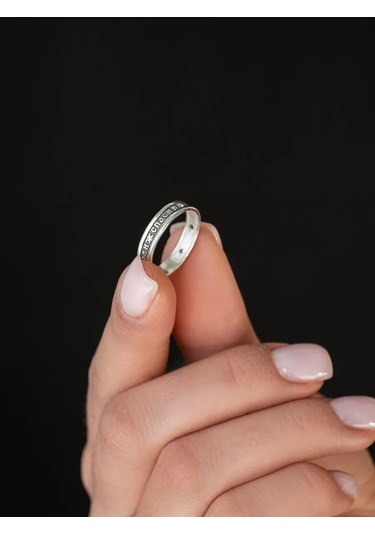 Voznesenskij Uvelirnyj Zavod 925 Gümüş "kurtar Ve Korusun" Yüzüğü 179422141 Gri