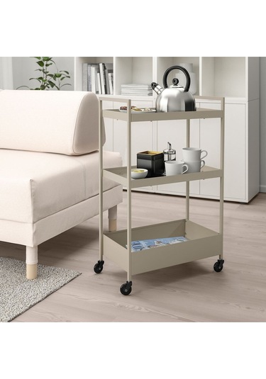 Nıssafors Banyo Düzenleyici, Banyo Servis Arabası, Bej, 50,5x30x83 Cm Bej