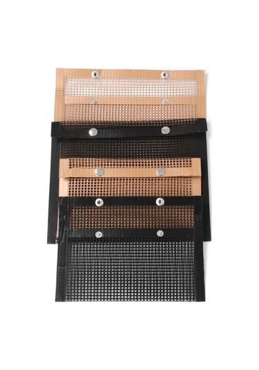 Moveevo Büyük Boy Teflon Izgara Torbası - Yeniden Kullanılabilir, Yapışmaz Ve Isıya Dayanıklı 27x22cm Siyah