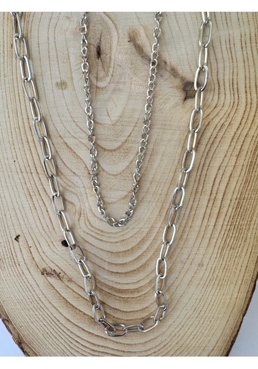 Paytak Moda Gümüş Rengi Zincir Kolye Unisex Zincir Kolye Pytkznckly239 Gümüş