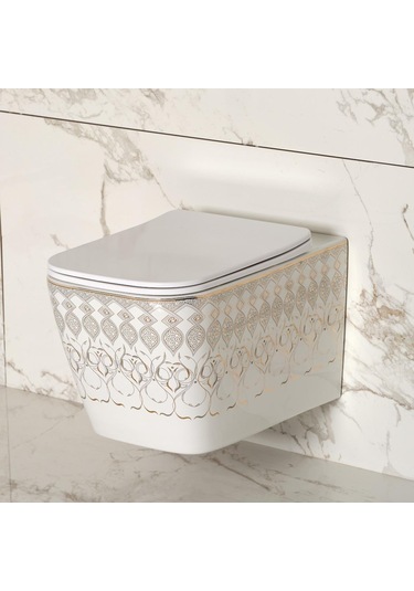 Et-y7032bk Asma Klozet Beyaz & Altın
